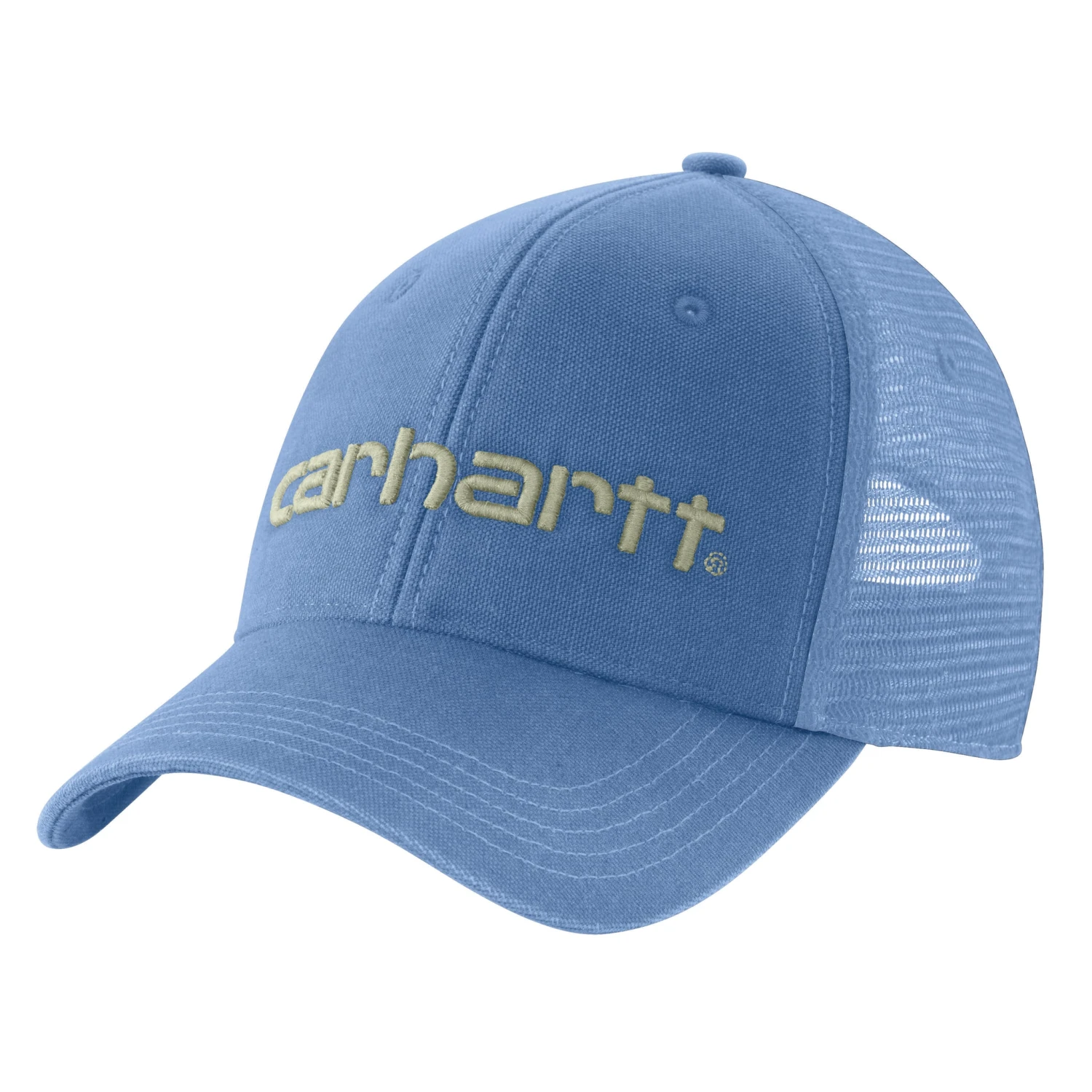'Carhartt' Men's Canvas Mesh-Back Logo Graphic Cap - Blue Lagoon 3 'Carhartt' Men's Canvas Mesh-Back Logo Graphic Cap - Blue Lagoon