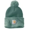'Carhartt' Women's Knit Pom Pom Cuffed Beanie - Slate Green -Carhartt || Under Armour || The North Face Shop 102240 L04 WF22 e 1024x1024@2x