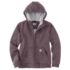 'Carhartt' Women's Clarksburg Sherpa-lined Full Zip Hoodie - Blackberry Heather -Carhartt || Under Armour || The North Face Shop 102787 V27 WF22 e 1024x1024@2x