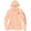 'Carhartt' Women's Clarksburg Logo Sleeve Graphic Hoodie - Cantaloupe -Carhartt || Under Armour || The North Face Shop 102791 Q07 WS21 1024x1024@2x