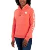 'Carhartt' Women's Clarksburg Logo Sleeve Graphic Hoodie - Electric Coral -Carhartt || Under Armour || The North Face Shop 102791 Q48 WF22 b 1024x1024@2x