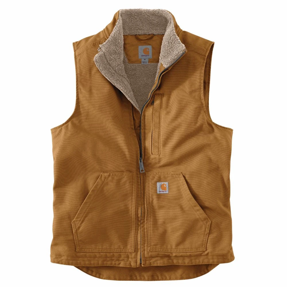 'Carhartt' Men's Duck Sherpa Lined Vest - Carhartt Brown 3 'Carhartt' Men's Duck Sherpa Lined Vest - Carhartt Brown