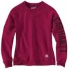 'Carhartt' Women's Midweight Logo Sleeve Crewneck Sweatshirt - Beet Red Heather -Carhartt || Under Armour || The North Face Shop 104410 R60 WF22 e 1024x1024@2x