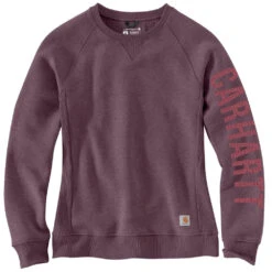 'Carhartt' Women's Midweight Logo Sleeve Crewneck Sweatshirt - Blackberry Heather -Carhartt || Under Armour || The North Face Shop 104410 V27 WS22 e 1024x1024@2x