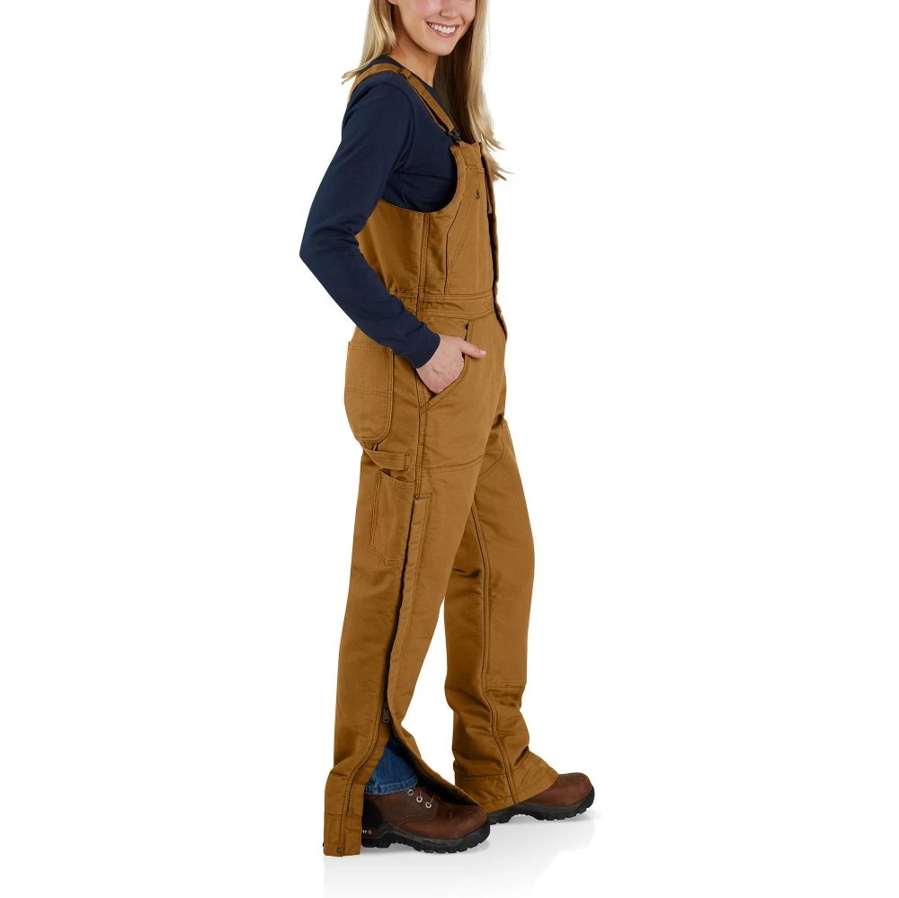 'Carhartt' Women's Loose Fit Duck Insulated Biberall - Carhartt Brown 4 'Carhartt' Women's Loose Fit Duck Insulated Biberall - Carhartt Brown - Image 2