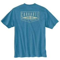 'Carhartt' Men's Heavyweight Pocket Tee - Blue Lagoon Heather