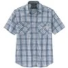 'Carhartt' Men's Rugged Flex Relaxed Fit Lightweight Snap Front Short Sleeve Plaid - Steel Blue -Carhartt || Under Armour || The North Face Shop 105198 437 MS22 e 2 1024x1024@2x