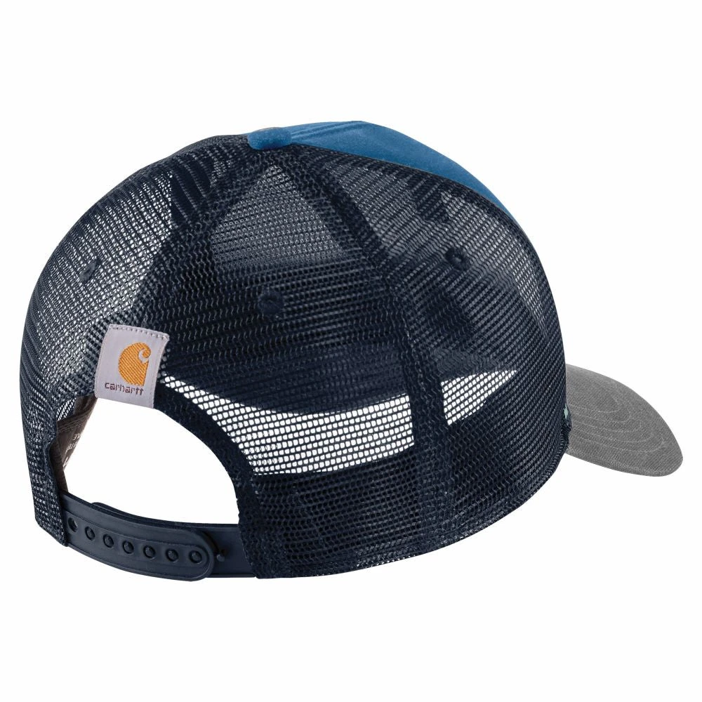 'Carhartt' Men's Canvas Mesh-Back Workwear Patch Cap - Blue Lagoon 4 'Carhartt' Men's Canvas Mesh-Back Workwear Patch Cap - Blue Lagoon - Image 2