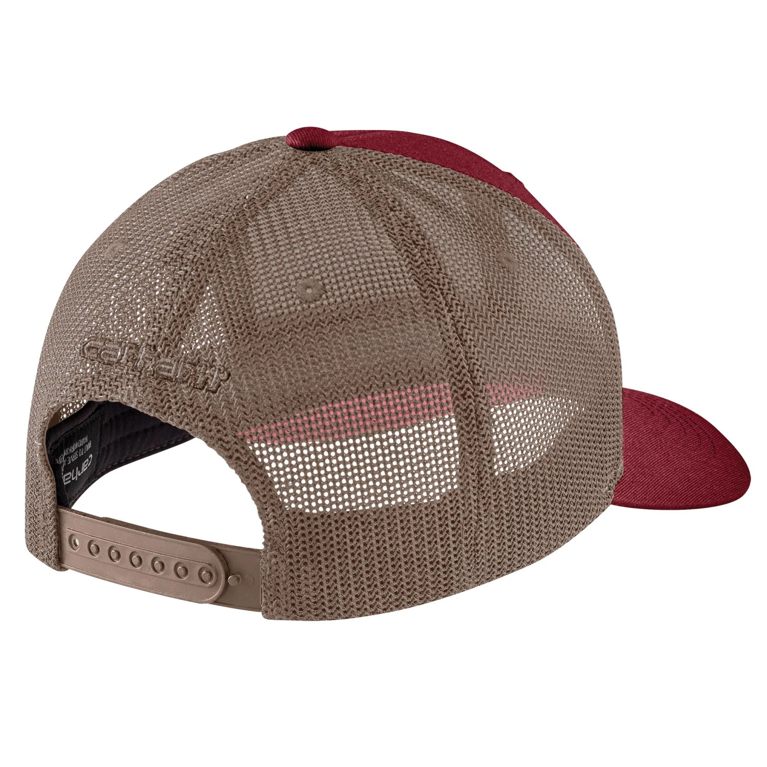 Carhartt Men's Rugged Flex Twill Mesh-Back Logo Patch Cap - Carhartt Burgundy 3 Carhartt Men's Rugged Flex Twill Mesh-Back Logo Patch Cap - Carhartt Burgundy - Image 2