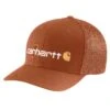 'Carhartt' Men's Rugged Flex Fitted Canvas Mesh-Back Logo Graphic Cap - Burnt Sienna -Carhartt || Under Armour || The North Face Shop 105353 227 Mf22 e 2 1024x1024@2x