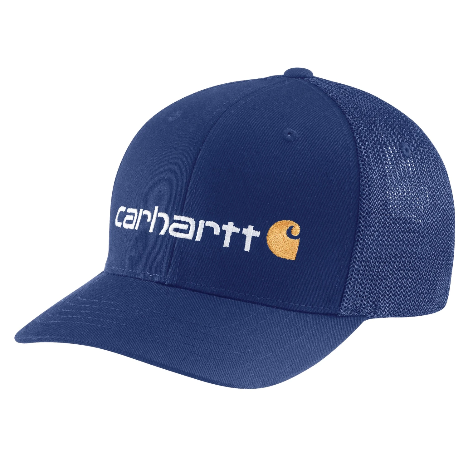'Carhartt' Men's Rugged Flex Fitted Canvas Mesh-Back Logo Graphic Cap - Scout Blue 3 'Carhartt' Men's Rugged Flex Fitted Canvas Mesh-Back Logo Graphic Cap - Scout Blue
