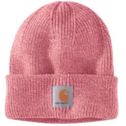 'Carhartt' Rib Knit Beanie - Pink Salt / Rosewood Marl