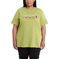 'Carhartt' Women's Heavyweight Floral Logo T-Shirt - Green Olive Heather -Carhartt || Under Armour || The North Face Shop 105736 GB9 WS23P b V2 1024x1024@2x