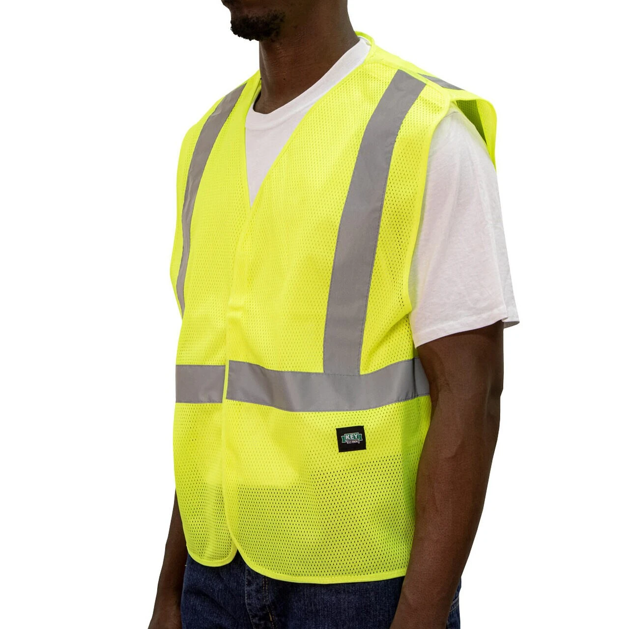 'KEY' Men's Break-A-Away Mesh Vest - Hi-Vis Yellow 3 'KEY' Men's Break-A-Away Mesh Vest - Hi-Vis Yellow