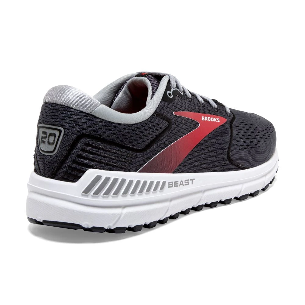 'Brooks' Men's Beast 20 - Pearl / Black / Red 6 'Brooks' Men's Beast 20 - Pearl / Black / Red - Image 4