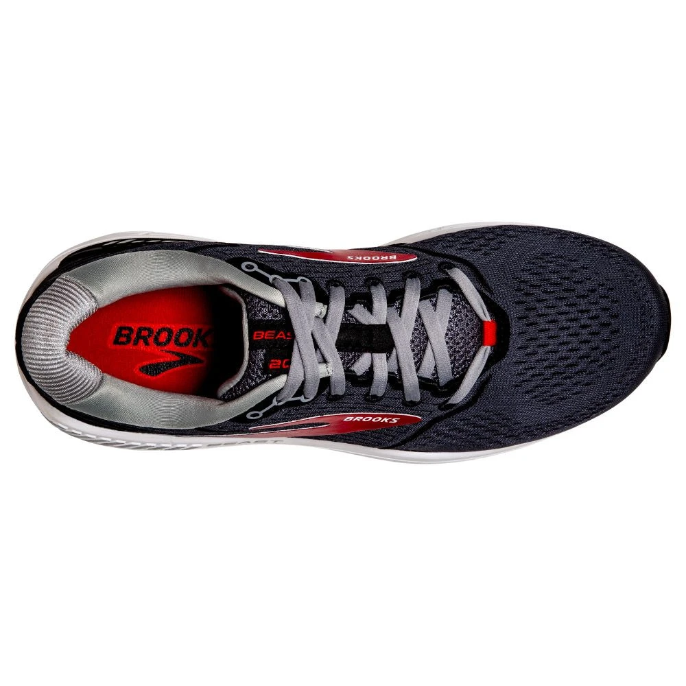 'Brooks' Men's Beast 20 - Pearl / Black / Red 4 'Brooks' Men's Beast 20 - Pearl / Black / Red - Image 2