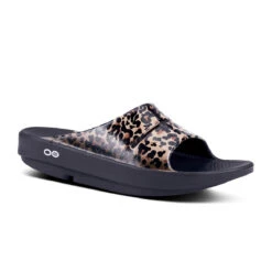 'OOFOS' Women's OOahh Slide Limited Edition - Black / Leopard -Carhartt || Under Armour || The North Face Shop 1103BLKLEOPRD 2 1024x1024@2x