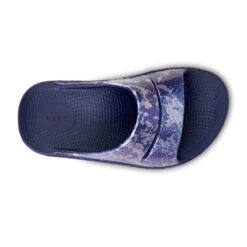 'OOFOS' Women's OOahh Slide Limited Edition - Navy / Silver / Silver Snake -Carhartt || Under Armour || The North Face Shop 1103NVYSILSNK shot6 1024x1024@2x