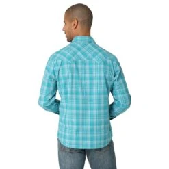 'Wrangler' Men's Retro Plaid Classic Fit Snap Front - Teal -Carhartt || Under Armour || The North Face Shop 112324670 BB01 SWFF PRD 1024x1024@2x