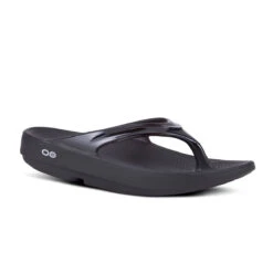 'OOFOS' Women's OOlala Thong - Black Patent -Carhartt || Under Armour || The North Face Shop 1400BLK 2 1024x1024@2x