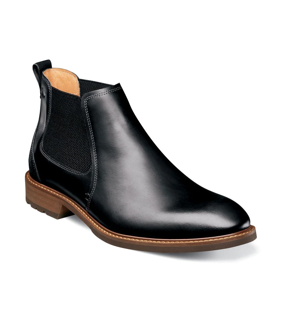 'Florsheim' Men's Lodge Plain Toe Gore Boot - Black Crazy Horse 3 'Florsheim' Men's Lodge Plain Toe Gore Boot - Black Crazy Horse
