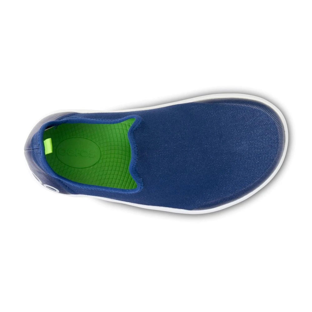 'OOFOS' Women's OOmg EeZee Low Shoe - White / Navy 4 'OOFOS' Women's OOmg EeZee Low Shoe - White / Navy - Image 2