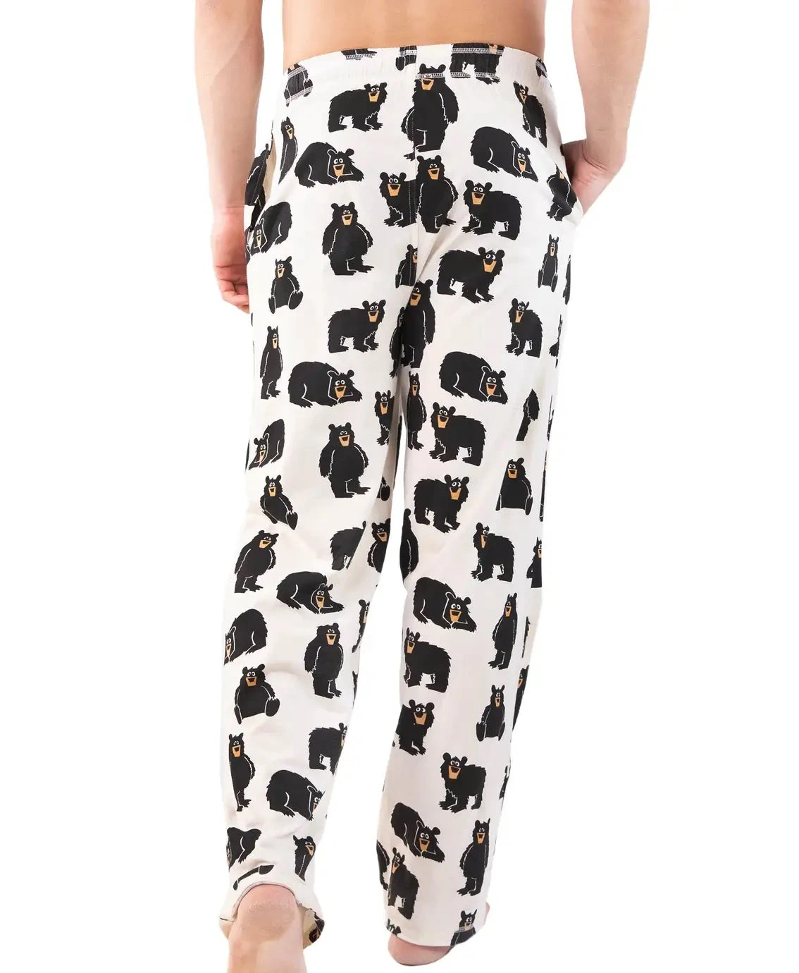 'Lazy One' Men's Papa Bear PJ Pants - White 4 'Lazy One' Men's Papa Bear PJ Pants - White - Image 2
