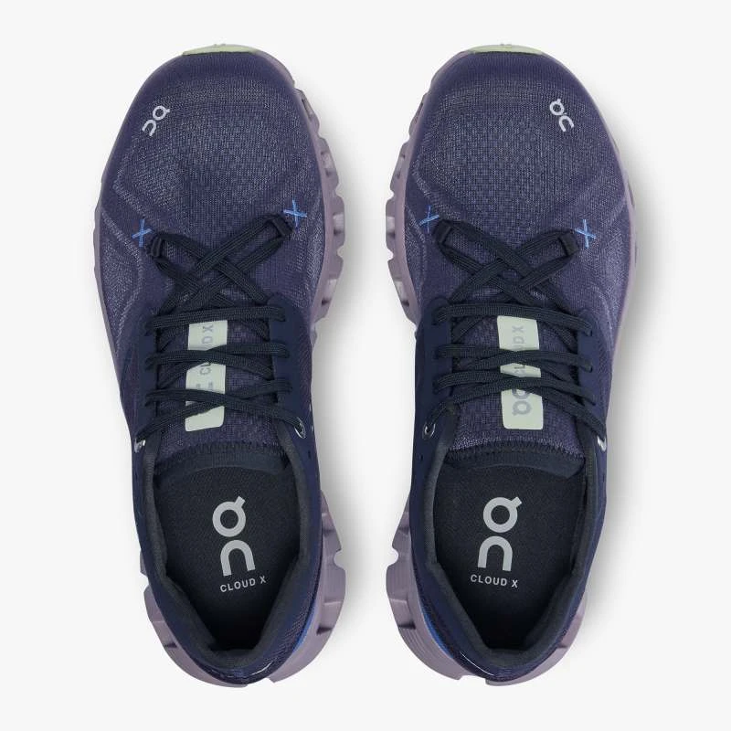 'On Running' Women's Cloud X 3 - Midnight / Heron 4 'On Running' Women's Cloud X 3 - Midnight / Heron - Image 2