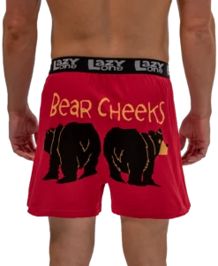 'Lazy One' Men's Bear Cheeks Boxer - Red