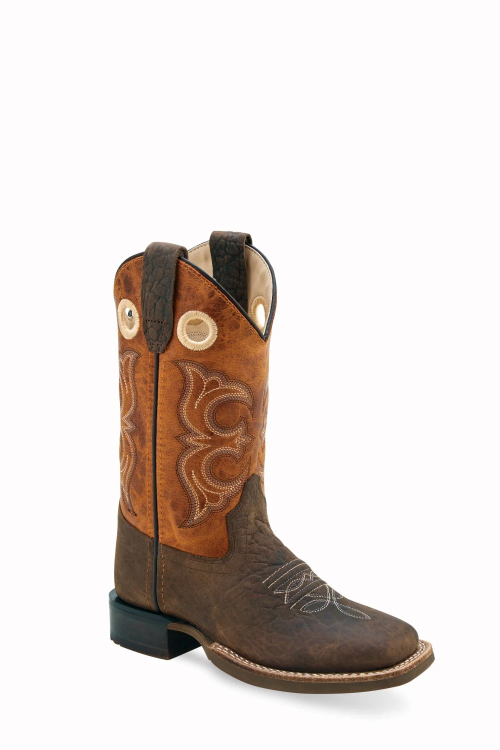 'Old West' Children's Western Square Toe - Brown / Orange 3 'Old West' Children's Western Square Toe - Brown / Orange