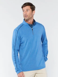 'TASC' Men's Carrollton 1/4 Zip Tee - Riverside Heather
