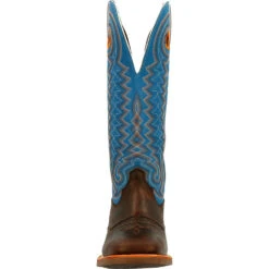 'Durango' Men's 15" Rebel Pro Western Saddle Boot - Chestnut / Brilliant Blue -Carhartt || Under Armour || The North Face Shop DDB0337 front 1024x1024@2x