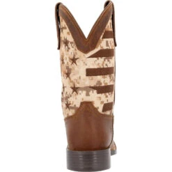 'Durango' Men's 11" Westward Saddlehorn Digital Camo Flag - Brown -Carhartt || Under Armour || The North Face Shop DDB0397 back 1024x1024@2x
