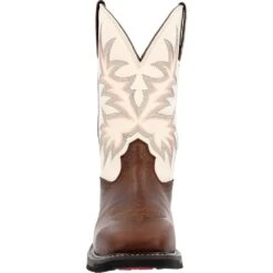 'Durango' Men's 11" WorkHorse™ Western Steel Toe - Chocoloate / Bone -Carhartt || Under Armour || The North Face Shop DDB0426 front 1024x1024@2x