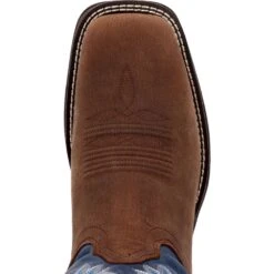 'Durango' Men's 12" Rebel Western Square Toe - Saddle Brown / Denim Blue -Carhartt || Under Armour || The North Face Shop DDB0429 birdseye 1024x1024@2x