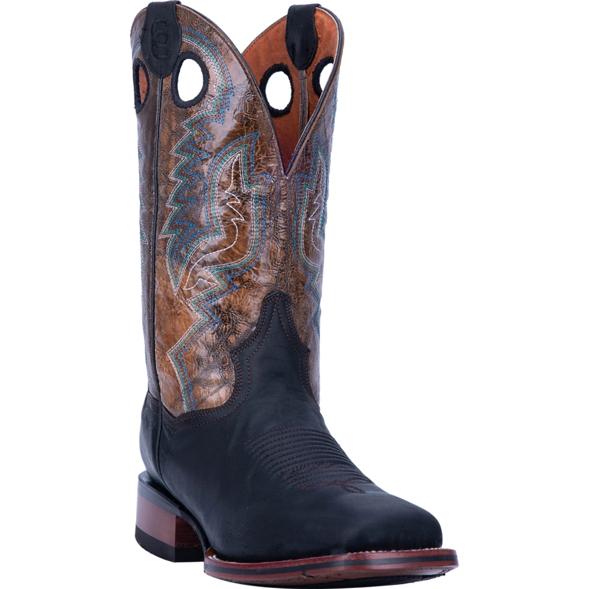 'Dan Post' Men's 11" Deuce Western Wide Square Toe - Black / Brown 4 'Dan Post' Men's 11" Deuce Western Wide Square Toe - Black / Brown - Image 2