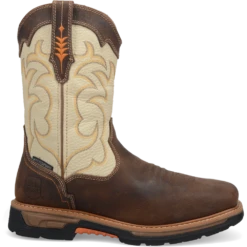 'Dan Post' Men's 11" Storm Tide EH WP Western Square Toe - Bone / Brown