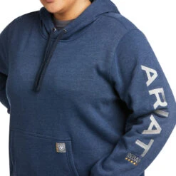 'Ariat' Women's Rebar Graphic Hoodie - Navy Heather -Carhartt || Under Armour || The North Face Shop F21 WMS WORK 10037618 detail01 plus 1024x1024@2x