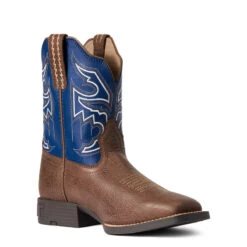 'Ariat' Youth 8" Sorting Pen Western Square Toe - Chocolate / Navy -Carhartt || Under Armour || The North Face Shop F21 YTH WEST 10038333 medial 1024x1024@2x