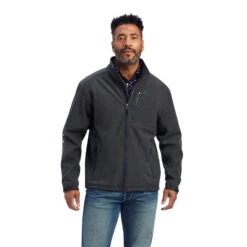 'Ariat' Men's Logo 2.0 Patriot Softshell Water Resistant Jacket - Charcoal -Carhartt || Under Armour || The North Face Shop F22 MNS WEST 10041439 front 1024x1024@2x