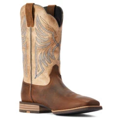 'Ariat' Men's 12" Everlite Blazin Western Square Toe - Whole Wheat / Sand Dollar -Carhartt || Under Armour || The North Face Shop F22 MNS WEST 10042436 medial 1024x1024@2x