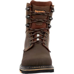 'Georgia Boot' Men's 8" AMP LT Poser EH Wedge Soft Toe - Brown -Carhartt || Under Armour || The North Face Shop GB00520 front 1024x1024@2x