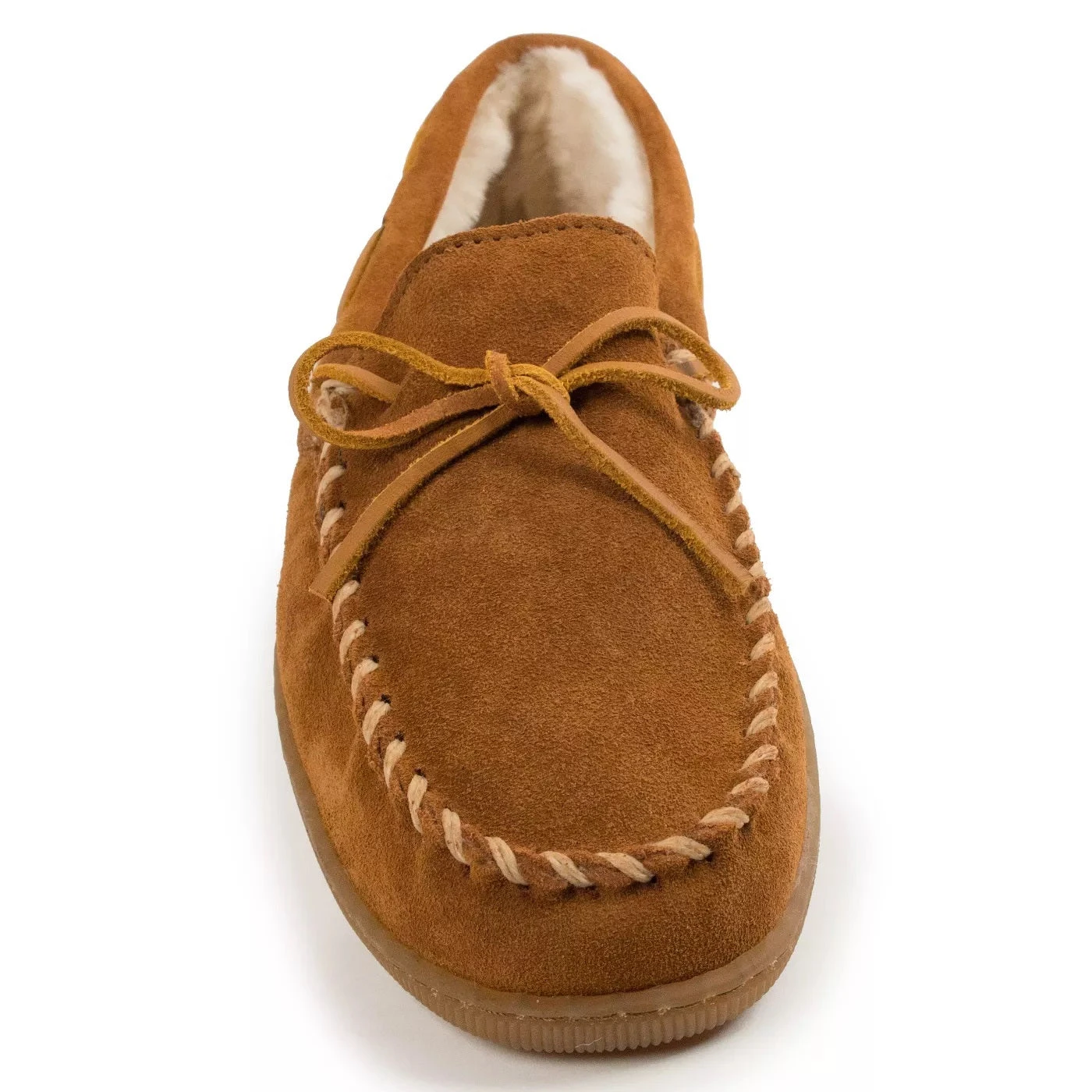 'Minnetonka' Men's Pile Lined Hardsole Moc Slipper - Tan (Ext. Sizes) 4 'Minnetonka' Men's Pile Lined Hardsole Moc Slipper - Tan (Ext. Sizes) - Image 2