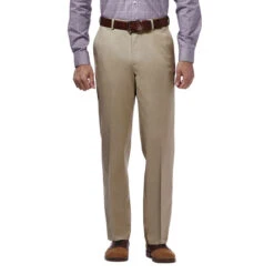 'Haggar' Men's Premium No Iron Classic Flat Front - Khaki