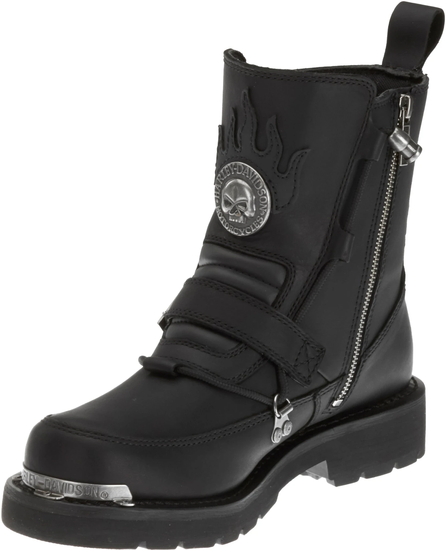 'Harley Davidson' Men's 6" Distortion Skull Zip Boot - Black 6 'Harley Davidson' Men's 6" Distortion Skull Zip Boot - Black - Image 4