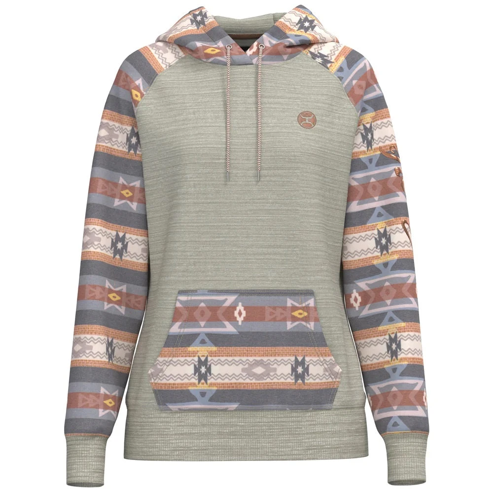 'Hooey' Women's "Summit" Aztec Pattern Hoody - Cream / Pink / Grey 3 'Hooey' Women's "Summit" Aztec Pattern Hoody - Cream / Pink / Grey