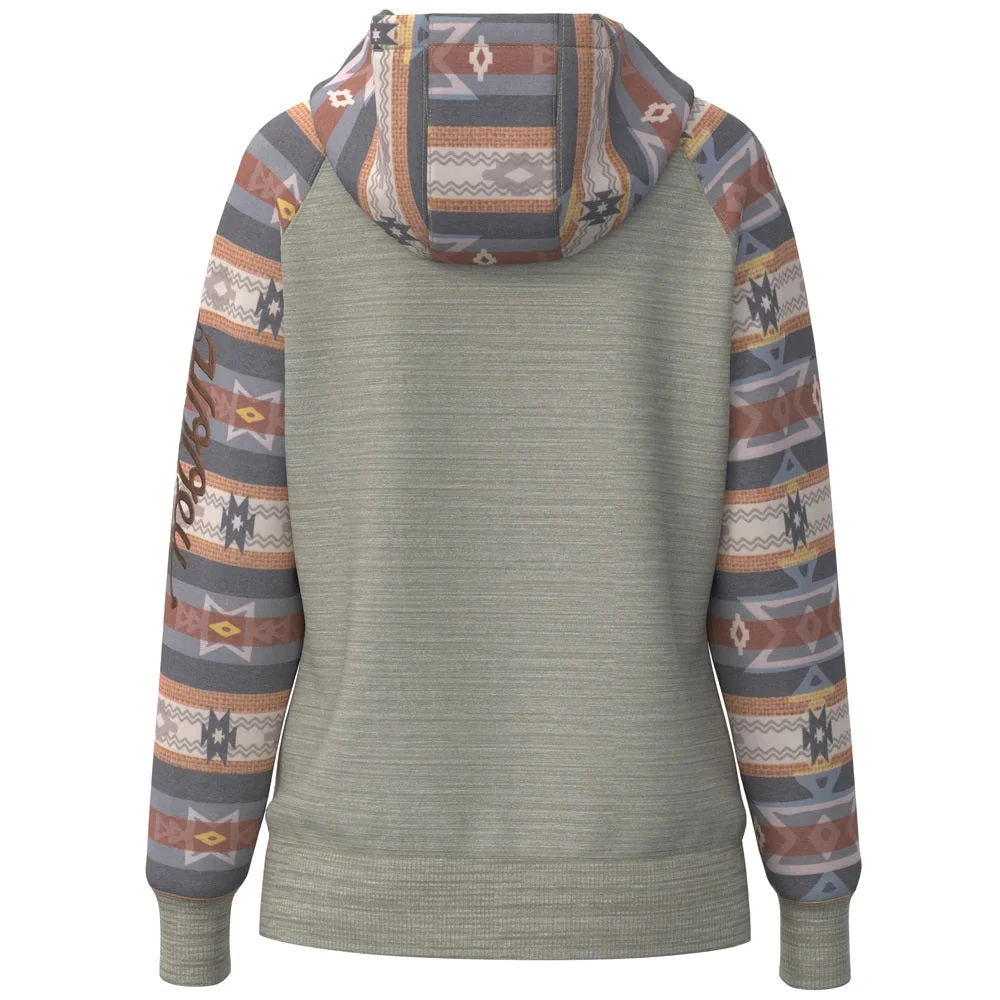 'Hooey' Women's "Summit" Aztec Pattern Hoody - Cream / Pink / Grey 4 'Hooey' Women's "Summit" Aztec Pattern Hoody - Cream / Pink / Grey - Image 2