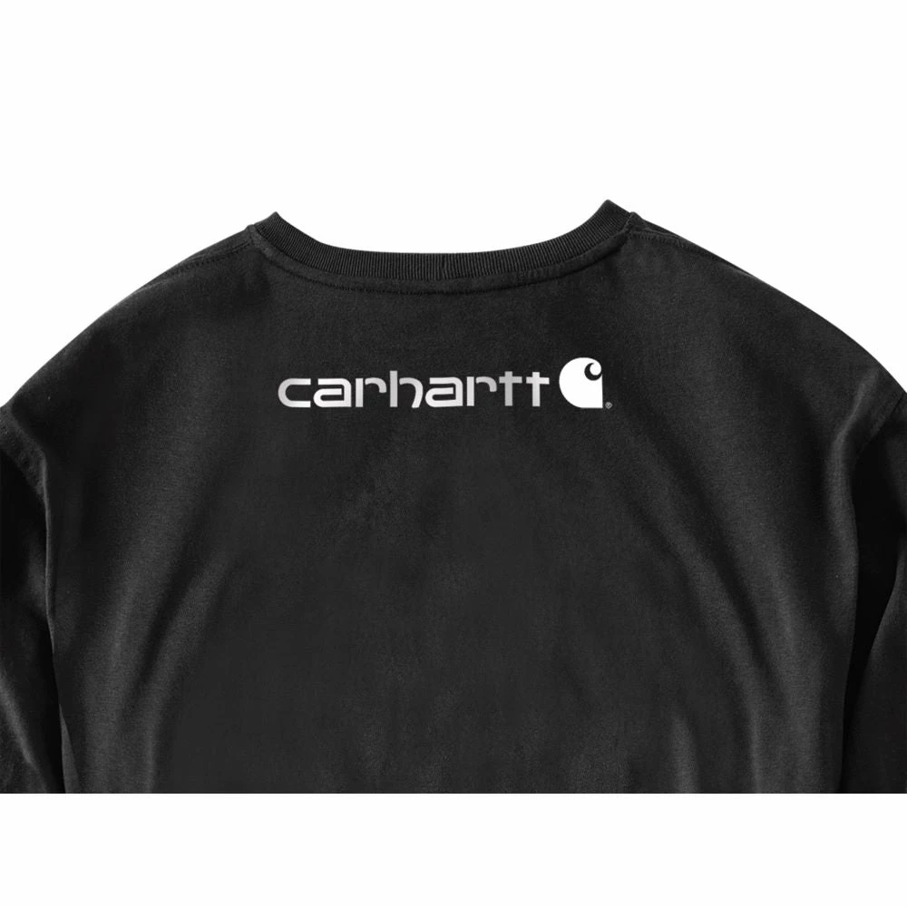 'Carhartt' Men's Heavyweight Sleeve Logo T-Shirt - Black 4 'Carhartt' Men's Heavyweight Sleeve Logo T-Shirt - Black - Image 2