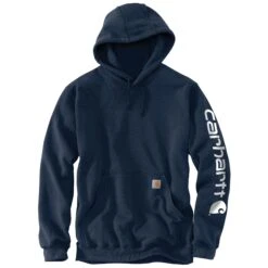 'Carhartt' Men's Midweight Logo Hoodie - New Navy