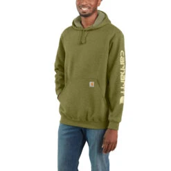 'Carhartt' Men's Midweight Logo Hoodie - True Olive Heather